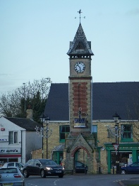 The clock tower in Warboys.